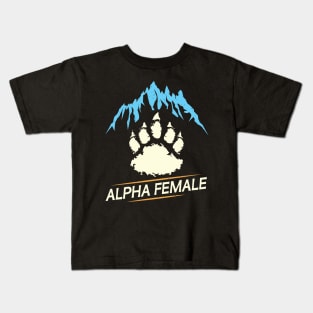 Bear Paw Alpha Female Bear Feminism Strong Woman Kids T-Shirt